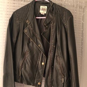 Brown leather jacket